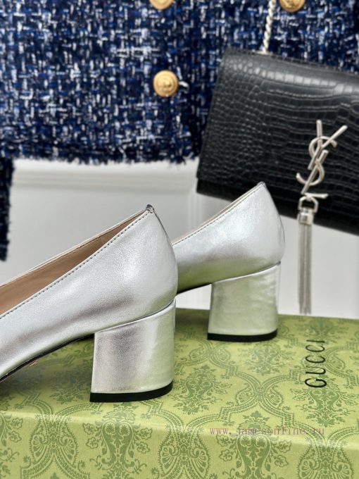 Gold and silver 370Gucc * Ten Thousand Year Classic Horseclip Fashion Single ShoeOriginal defvmnbac5 - Image 7