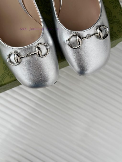 Gold and silver 370Gucc * Ten Thousand Year Classic Horseclip Fashion Single ShoeOriginal defvmnbac5 - Image 8