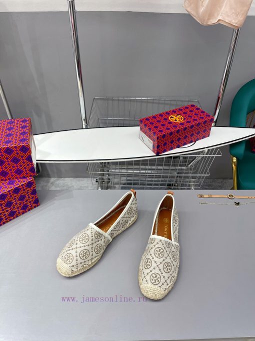 Recommended Toryburch Pure Original Tang Li Bai Qi Color blocked Simple and Comfortable Hemp96y2czfl - Image 3