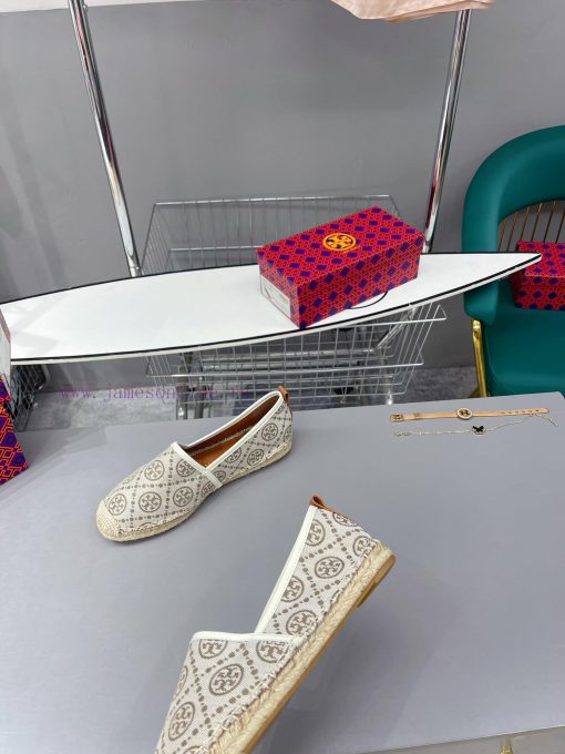 Recommended Toryburch Pure Original Tang Li Bai Qi Color blocked Simple and Comfortable Hemp96y2czfl - Image 5