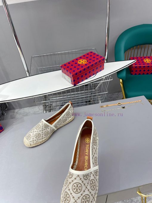 Recommended Toryburch Pure Original Tang Li Bai Qi Color blocked Simple and Comfortable Hemp96y2czfl - Image 6