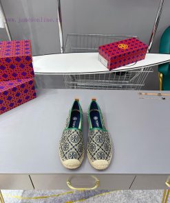 Recommended Toryburch Pure Original Tang Li Bai Qi Color blocked Simple and Comfortable Hemp5ur13dho