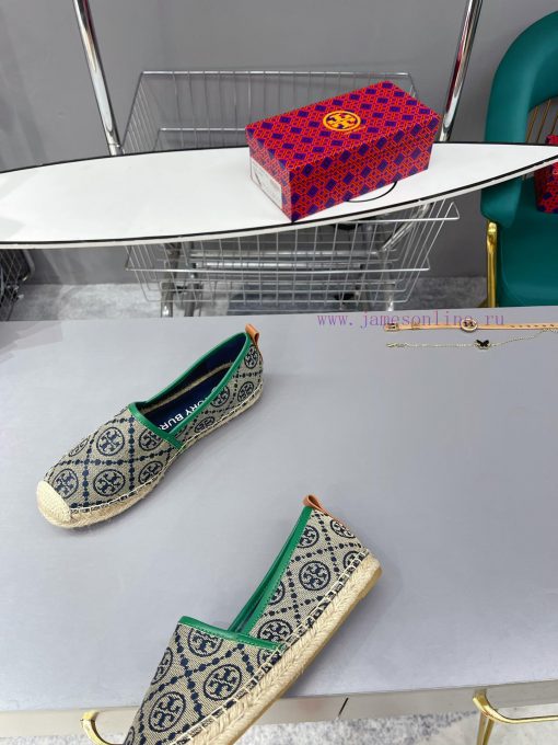 Recommended Toryburch Pure Original Tang Li Bai Qi Color blocked Simple and Comfortable Hemp5ur13dho - Image 4