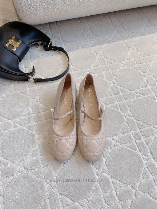 Dior's new diamond grid pearl thick heel Mary Jane single shoes are exquisite and well behavd0fmdmym - Image 4