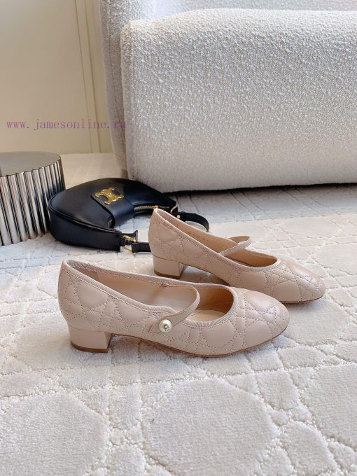Dior's new diamond grid pearl thick heel Mary Jane single shoes are exquisite and well behavd0fmdmym - Image 5