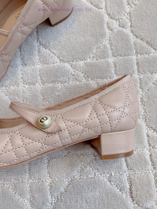 Dior's new diamond grid pearl thick heel Mary Jane single shoes are exquisite and well behavd0fmdmym - Image 9
