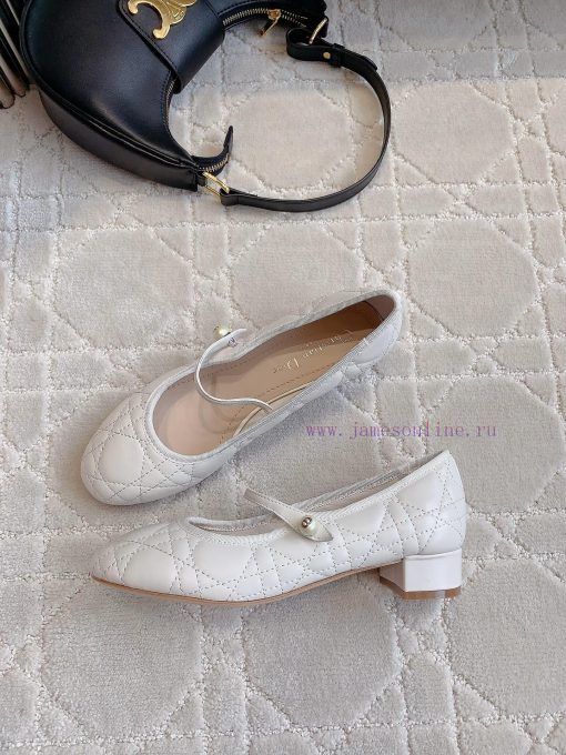 Dior's new diamond grid pearl thick heel Mary Jane single shoes are exquisite and well behavs14yoy7u - Image 6