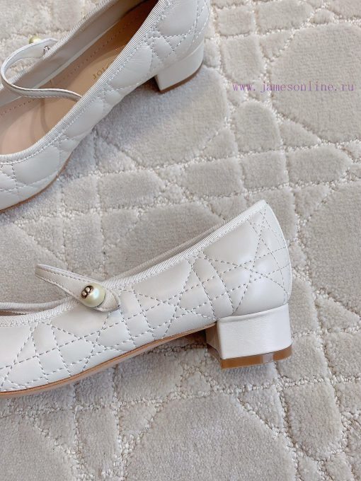 Dior's new diamond grid pearl thick heel Mary Jane single shoes are exquisite and well behavs14yoy7u - Image 9