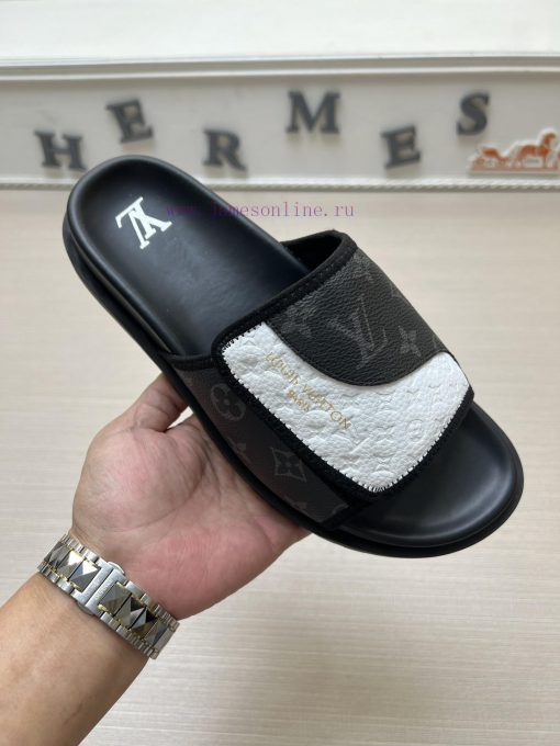 LOUIS VUITTON LV official website's popular men's Velcro slippers are available for sale simrk0eyagc