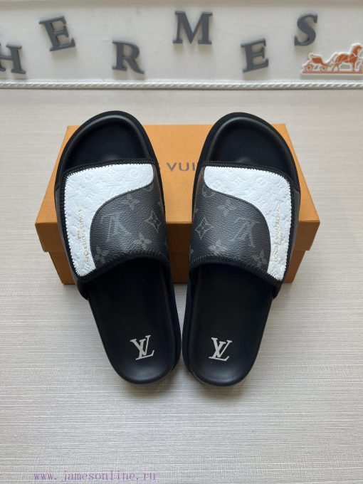 LOUIS VUITTON LV official website's popular men's Velcro slippers are available for sale simrk0eyagc - Image 3