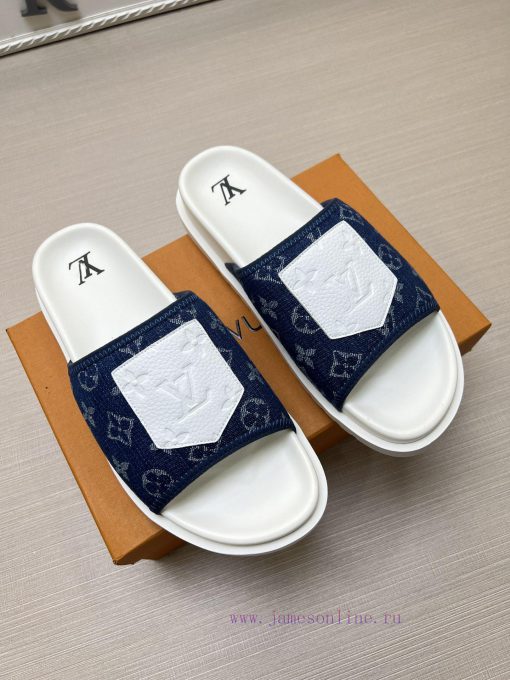 LOUIS VUITTON LV official website's popular men's Velcro slippers are available for sale simyunadf5s - Image 4