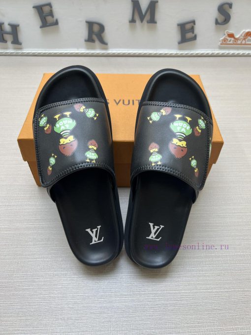 LOUIS VUITTON LV official website's popular men's Velcro slippers are available for sale simkfpu356t - Image 3