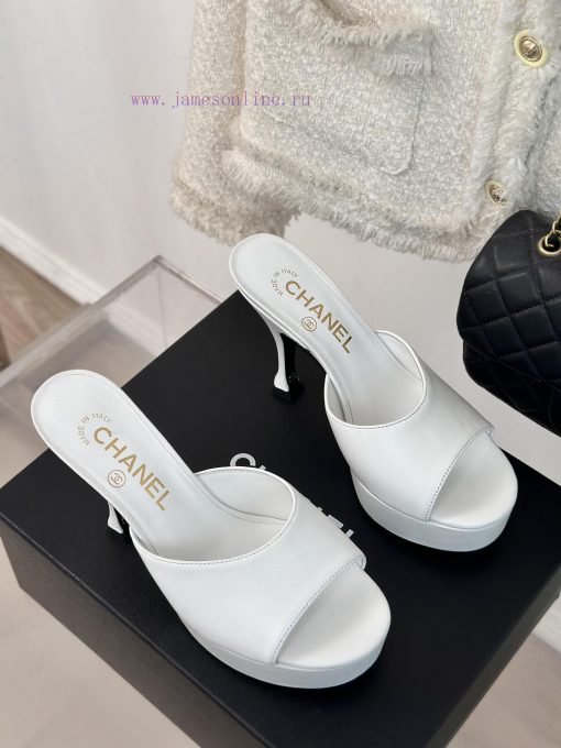 Chanel | Chanel 24P New Product ShowWaterproof platform double C high-heeled slippersParis F5vuzaaxc - Image 4