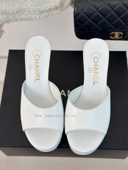 Chanel | Chanel 24P New Product ShowWaterproof platform double C high-heeled slippersParis F5vuzaaxc - Image 5
