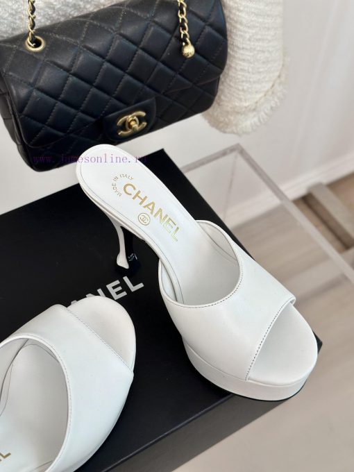 Chanel | Chanel 24P New Product ShowWaterproof platform double C high-heeled slippersParis F5vuzaaxc - Image 6