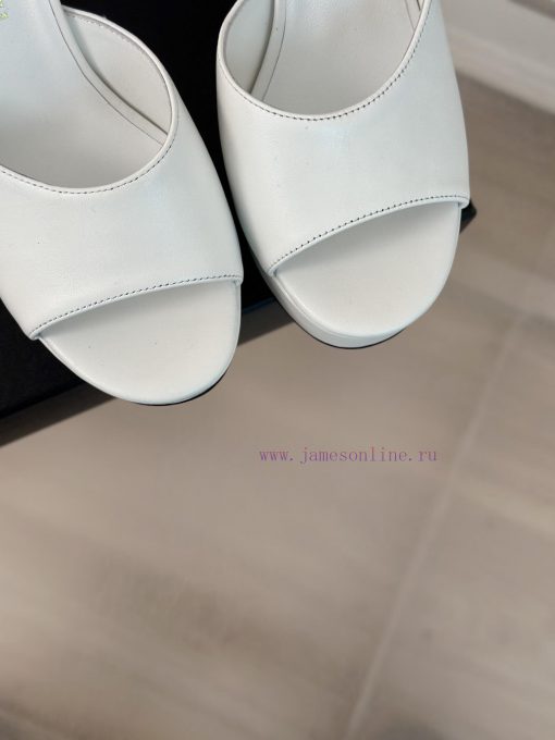 Chanel | Chanel 24P New Product ShowWaterproof platform double C high-heeled slippersParis F5vuzaaxc - Image 8