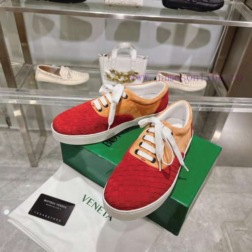 The original development of BottegaVeneta Bottega lovers' lace up casual sneakers for men+205w3mt6fl - Image 4