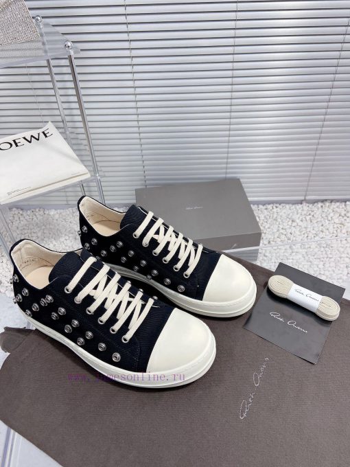 Rick Owens Owens 24ss new couple style retro board shoes dark casual sports shoesThe originaez4ka8sd - Image 4