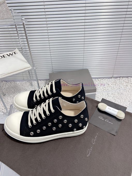 Rick Owens Owens 24ss new couple style retro board shoes dark casual sports shoesThe originaez4ka8sd - Image 5