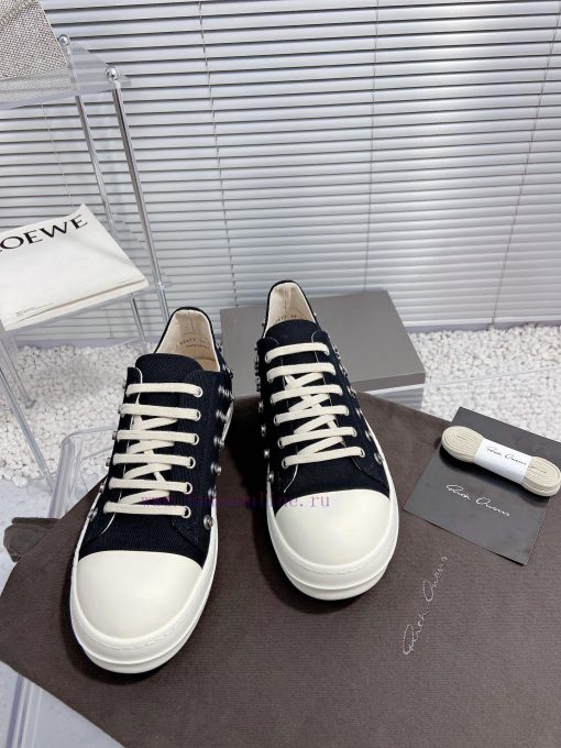 Rick Owens Owens 24ss new couple style retro board shoes dark casual sports shoesThe originaez4ka8sd - Image 6