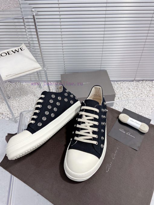 Rick Owens Owens 24ss new couple style retro board shoes dark casual sports shoesThe originaez4ka8sd - Image 7