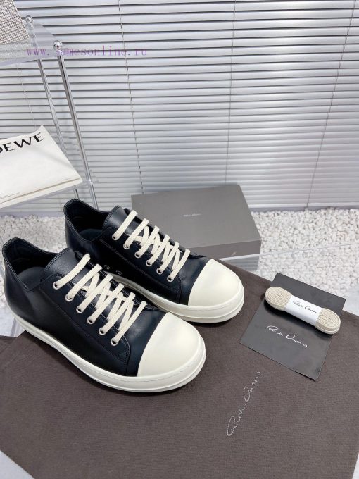Rick Owens Owens 24ss new couple style retro board shoes dark casual sports shoesThe originaajsbxmb7 - Image 4