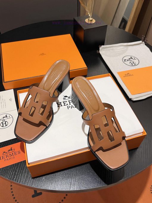 New HERMES Hermes, 2024 Thick Heel Series Hollow H-Trailer, Super High Altitude Edition Reprgatjuowl - Image 4