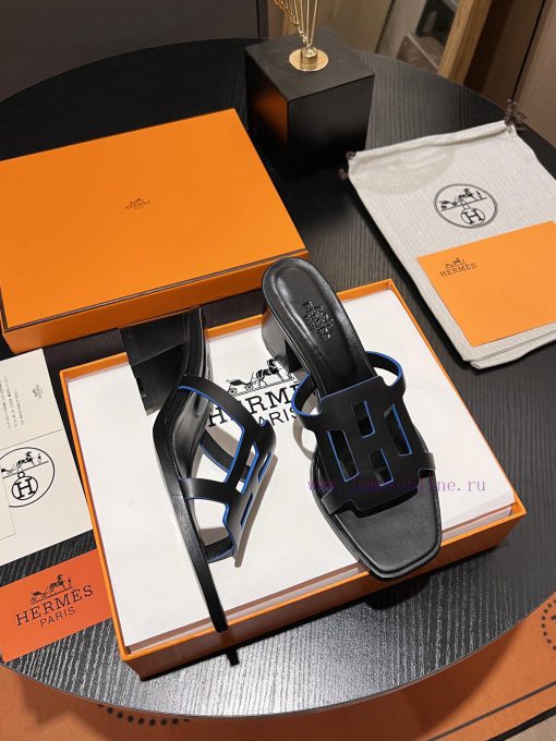 New HERMES Hermes, 2024 Thick Heel Series Hollow H-Trailer, Super High Altitude Edition Reprvffa8f0y - Image 6