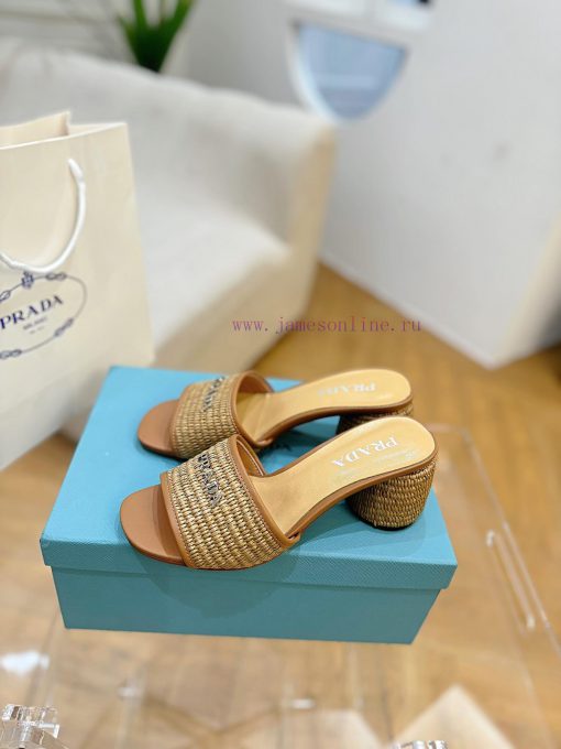 PRADA Prada 24 𝐬𝐬Fashion style early spring new letter high-heeled sandals series 〰◽ Two typgedmp0wf - Image 6