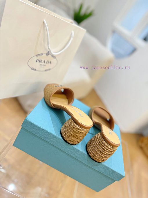PRADA Prada 24 𝐬𝐬Fashion style early spring new letter high-heeled sandals series 〰◽ Two typgedmp0wf - Image 7