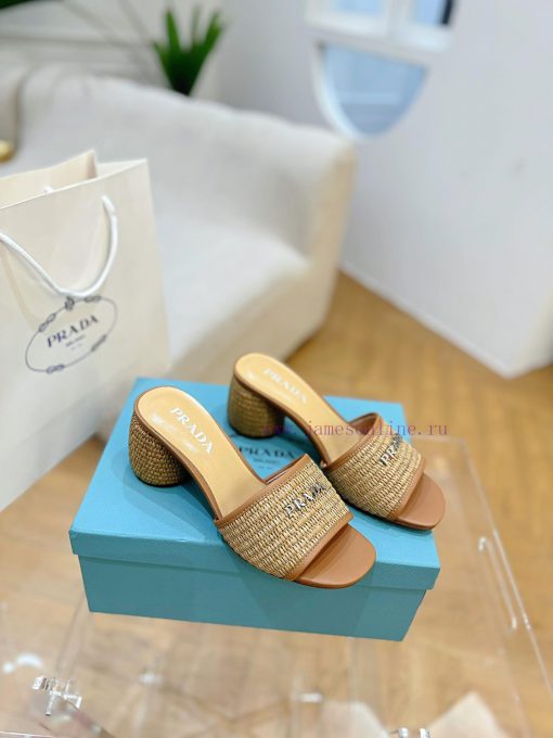 PRADA Prada 24 𝐬𝐬Fashion style early spring new letter high-heeled sandals series 〰◽ Two typgedmp0wf - Image 8