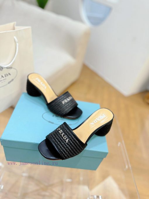 PRADA Prada 24 𝐬𝐬Fashion style early spring new letter high-heeled sandals series 〰◽ Two typ0pfnzpel - Image 3