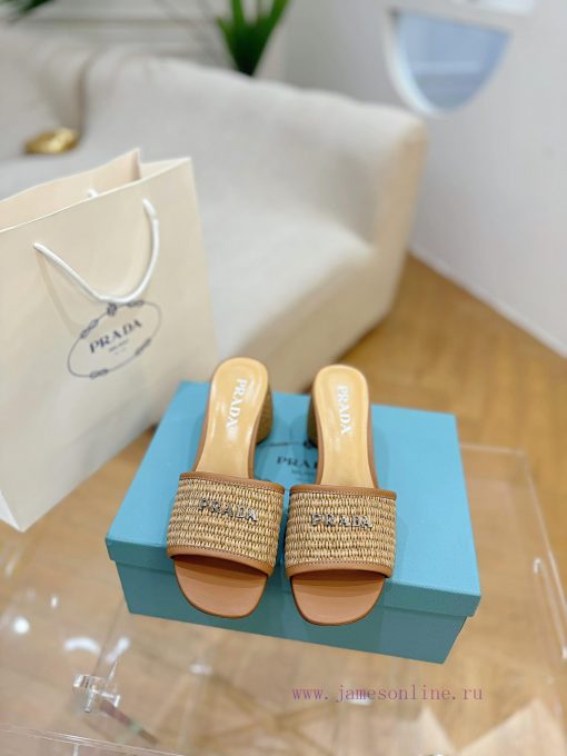 PRADA Prada 24 𝐬𝐬Fashion style early spring new letter high-heeled sandals series 〰◽ Two typgedmp0wf - Image 9