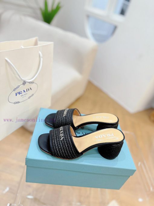 PRADA Prada 24 𝐬𝐬Fashion style early spring new letter high-heeled sandals series 〰◽ Two typ0pfnzpel - Image 5
