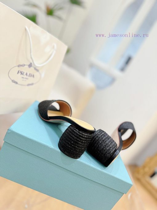 PRADA Prada 24 𝐬𝐬Fashion style early spring new letter high-heeled sandals series 〰◽ Two typ0pfnzpel - Image 6