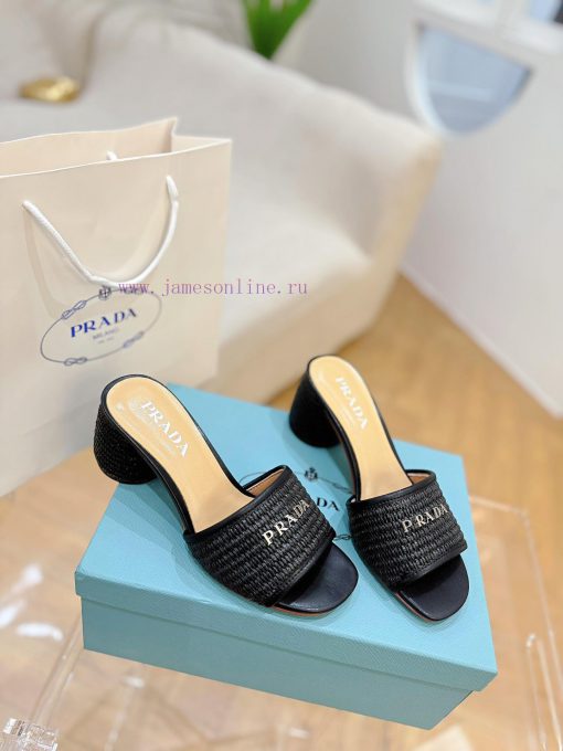 PRADA Prada 24 𝐬𝐬Fashion style early spring new letter high-heeled sandals series 〰◽ Two typ0pfnzpel - Image 7