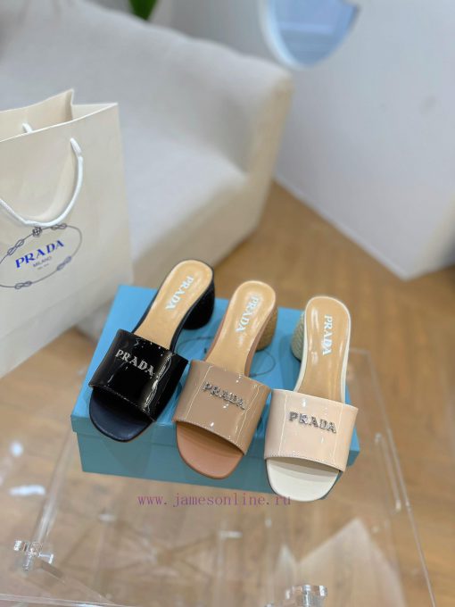 PRADA Prada 24 𝐬𝐬Fashion style early spring new letter high-heeled sandals series 〰◽ Two typlzxx5jph - Image 2