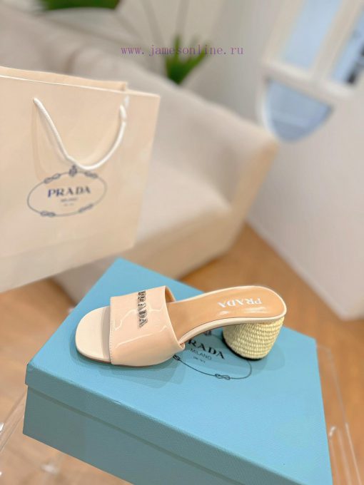 PRADA Prada 24 𝐬𝐬Fashion style early spring new letter high-heeled sandals series 〰◽ Two typlzxx5jph - Image 5