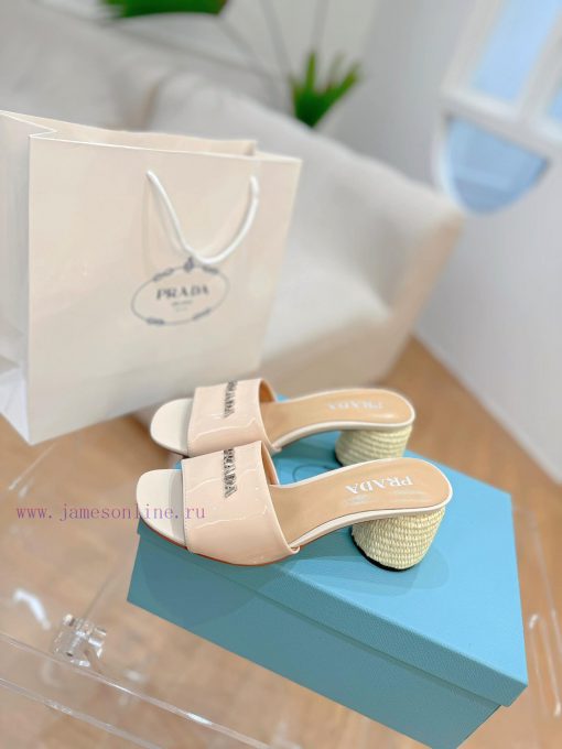 PRADA Prada 24 𝐬𝐬Fashion style early spring new letter high-heeled sandals series 〰◽ Two typlzxx5jph - Image 8