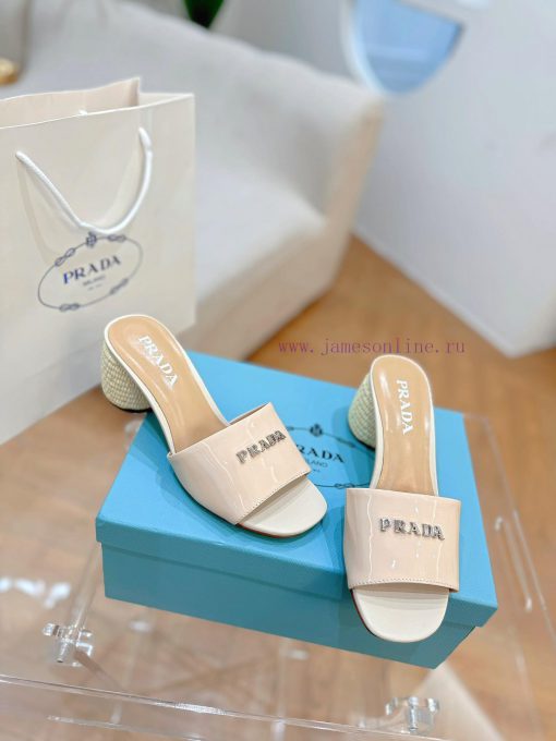 PRADA Prada 24 𝐬𝐬Fashion style early spring new letter high-heeled sandals series 〰◽ Two typlzxx5jph - Image 9
