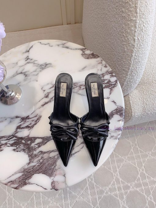 VALENTIN * New bowknot rivet high heel slippers Rivets with ballet shoe elements make peopleimssf7yw