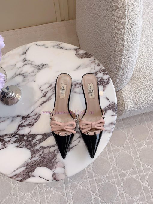VALENTIN * New bowknot rivet high heel slippers Rivets with ballet shoe elements make people98h931h8