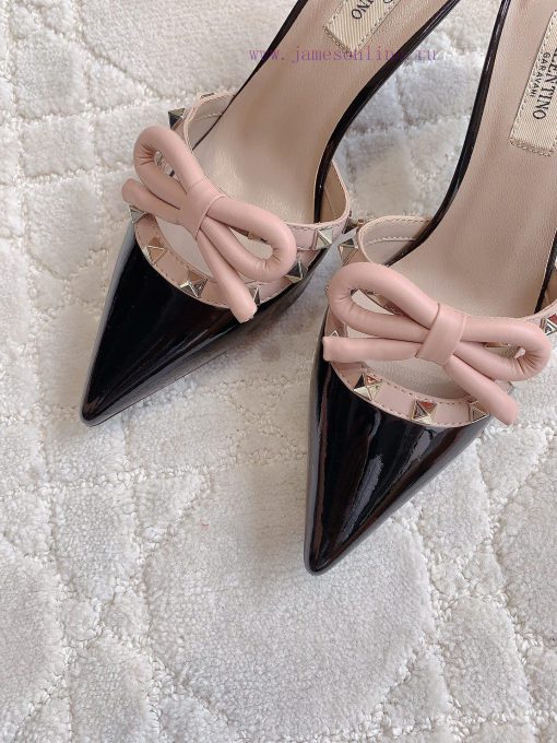 VALENTIN * New bowknot rivet high heel slippers Rivets with ballet shoe elements make people98h931h8 - Image 7