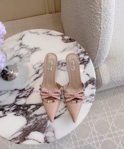 VALENTIN * New bowknot rivet high heel slippers Rivets with ballet shoe elements make people28aovajo