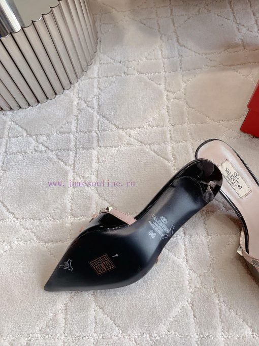VALENTIN * New bowknot rivet high heel slippers Rivets with ballet shoe elements make people98h931h8 - Image 10