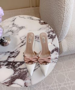 VALENTIN * New bowknot rivet high heel slippers Rivets with ballet shoe elements make peoplestsqmy7q