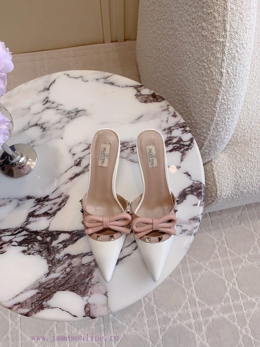 VALENTIN * New bowknot rivet high heel slippers Rivets with ballet shoe elements make peoplestsqmy7q