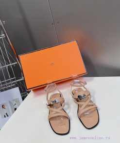 Hermes 2024 Spring/Summer New Kelly SandalsThe Kelly hardware buckle, which is the only straxcz5701b