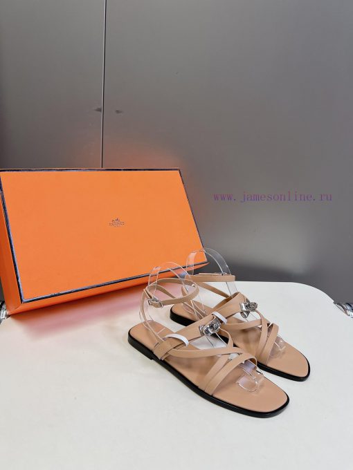 Hermes 2024 Spring/Summer New Kelly SandalsThe Kelly hardware buckle, which is the only straxcz5701b - Image 3
