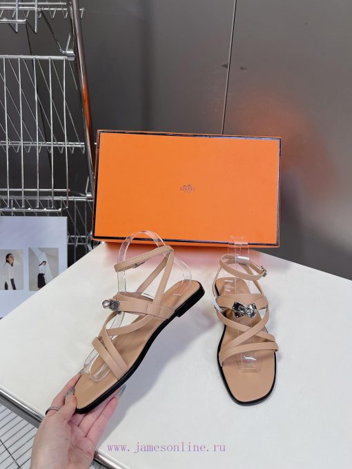 Hermes 2024 Spring/Summer New Kelly SandalsThe Kelly hardware buckle, which is the only straxcz5701b - Image 5